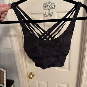 Lululemon Athletica Black Camouflage Sports Bra